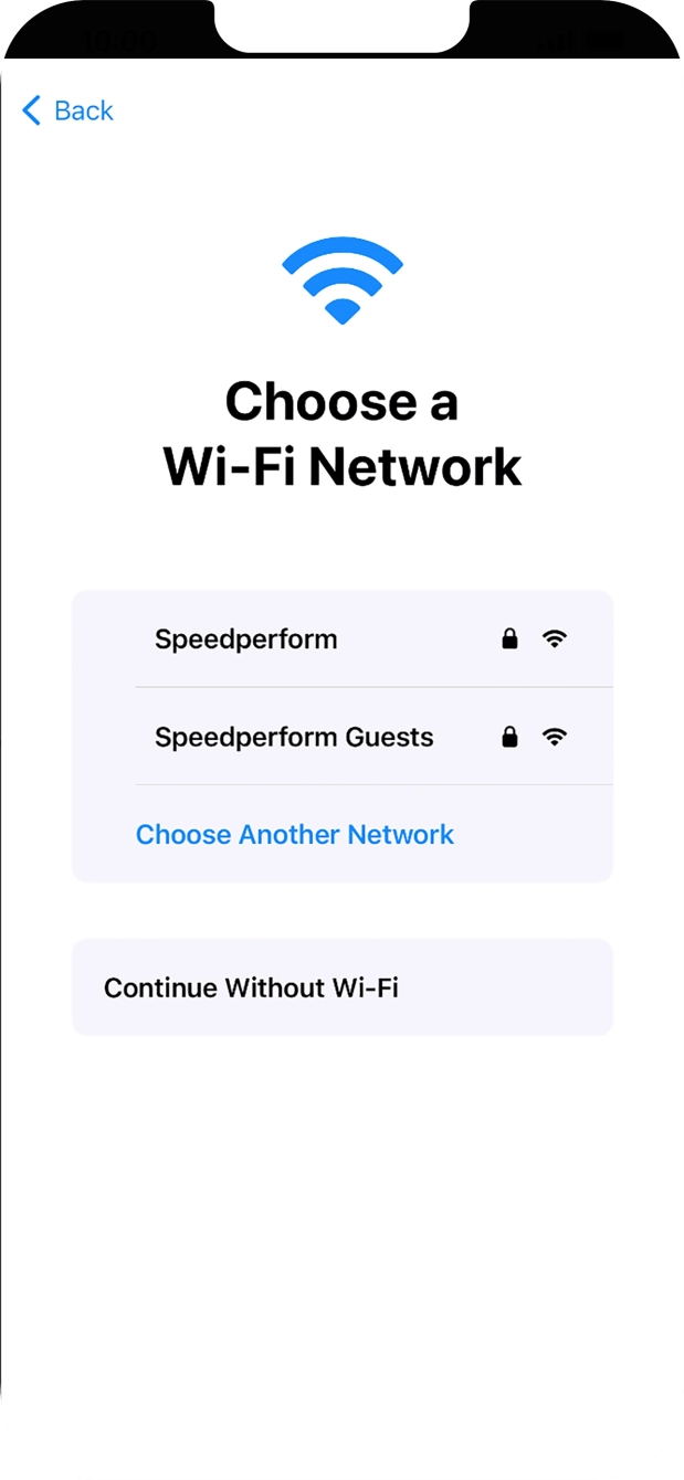 Press the required Wi-Fi network.