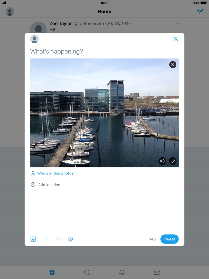 Press the text input field.