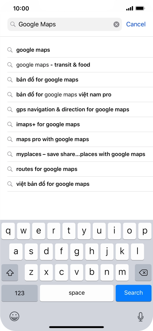 Key in Google Maps and press Search.