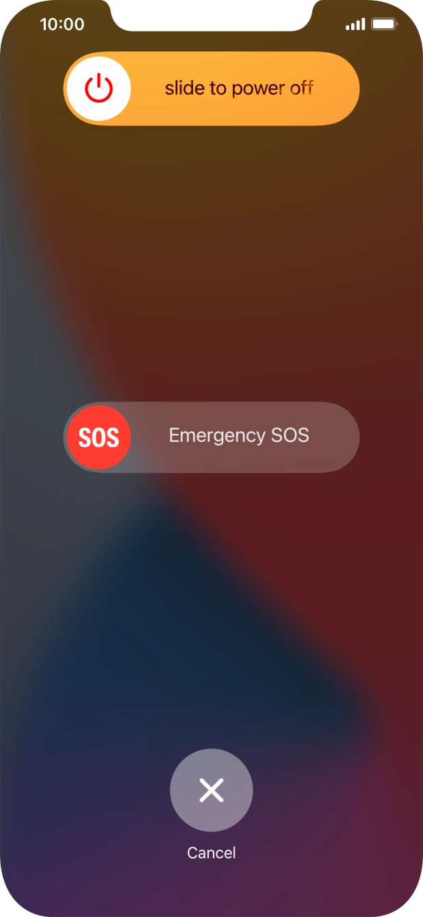 Press and drag the power off icon right.