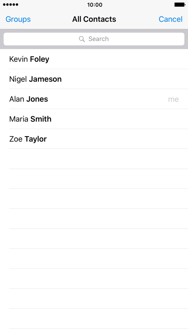 Press the required contact. Press the required contact.