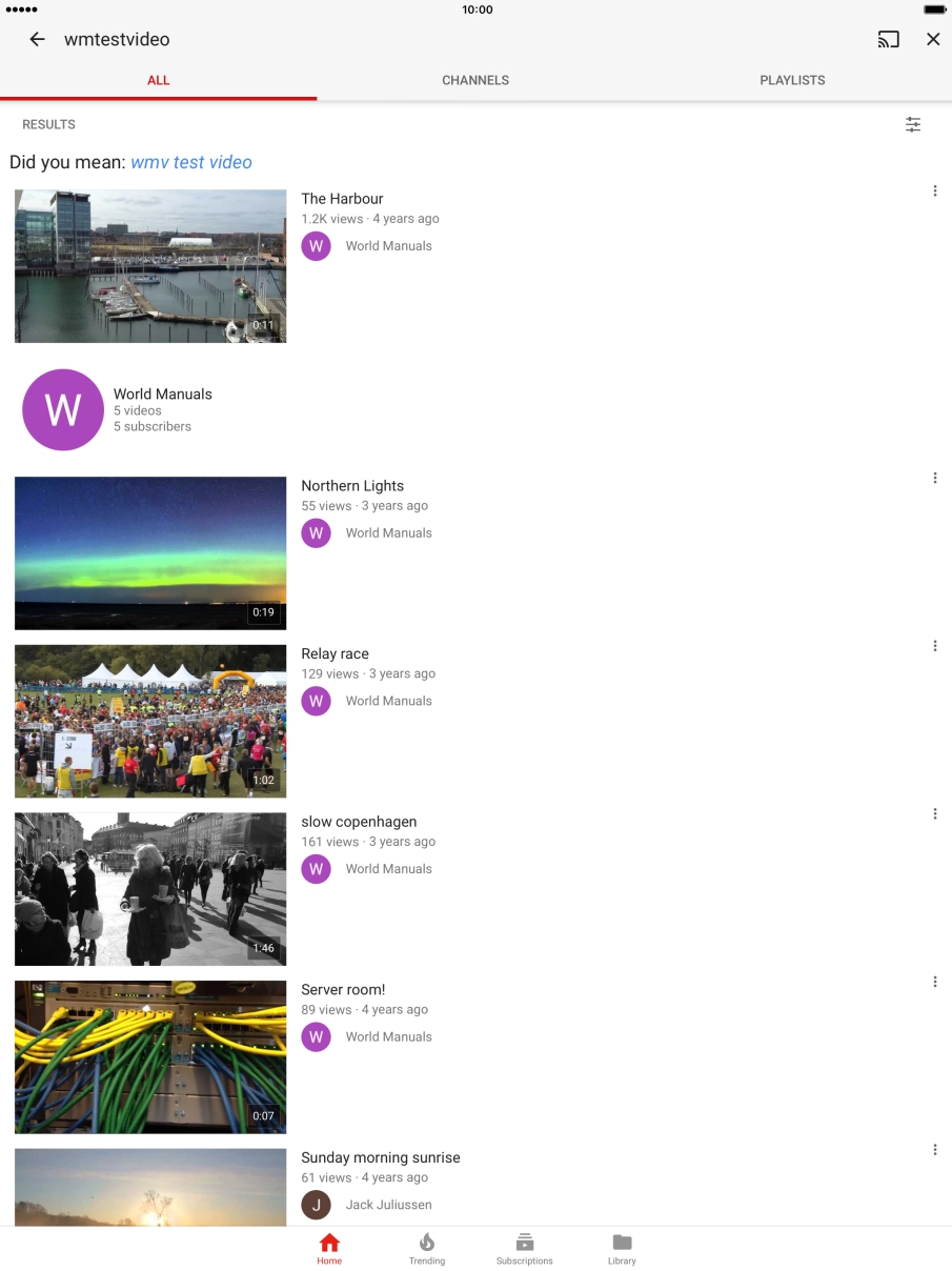 Press the required video clip.