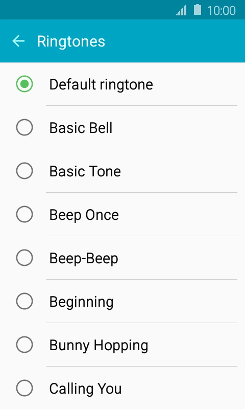 Press the different ring tones to hear them.