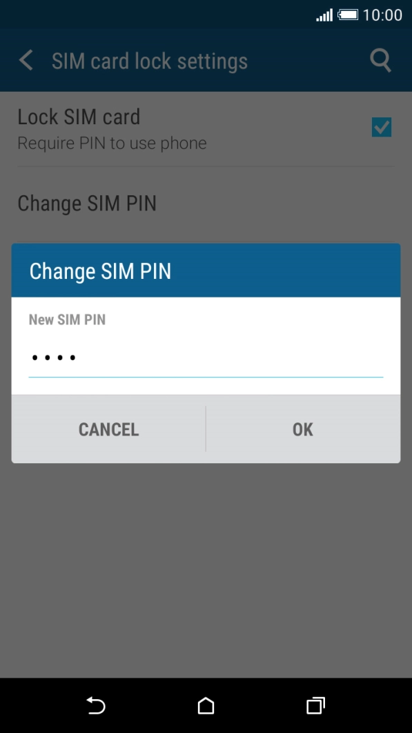 Key in a new four-digit PIN and press OK.