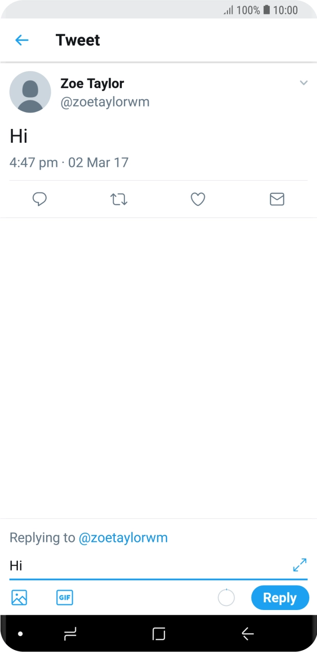 Write the required reply and press Reply.