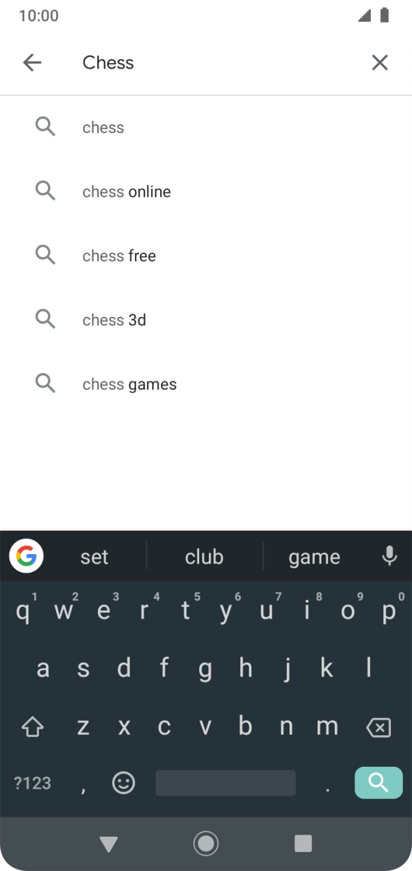 Key in the name or subject of the required app and press the search icon.