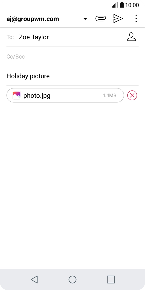 Press the text input field and write the text for your email.