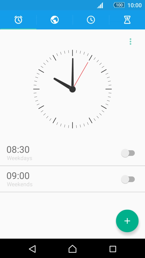 Press the new alarm icon.