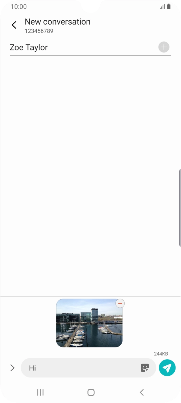 Press the send icon when you've finished your picture message.