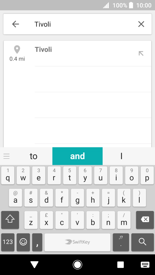 Press the required destination.