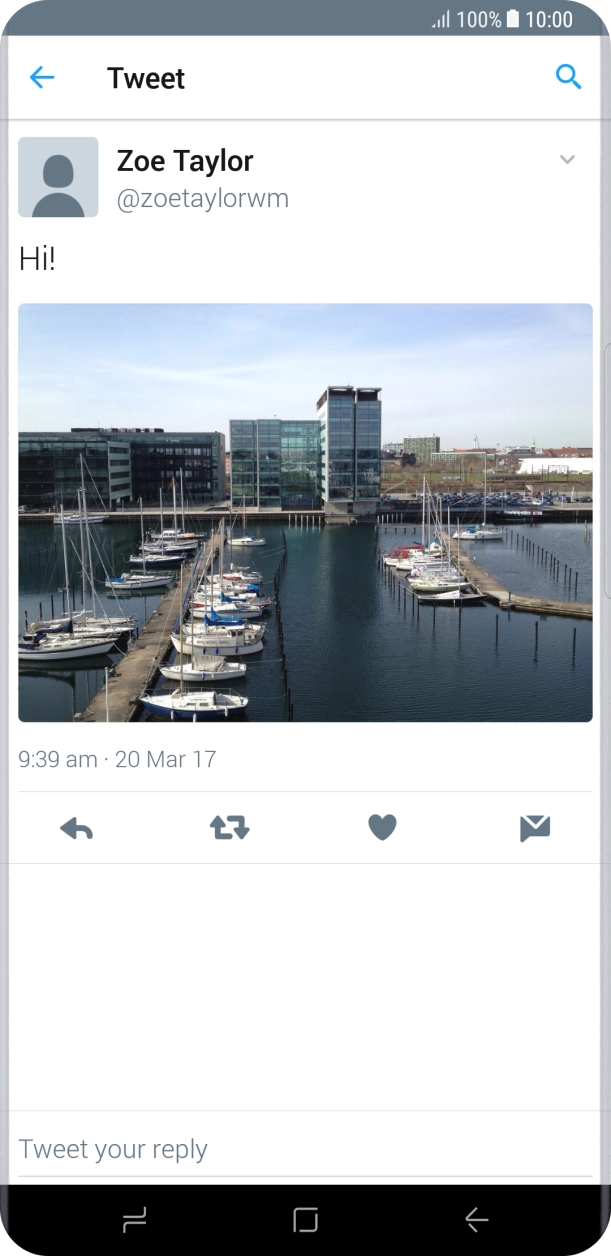 Press the reply icon.