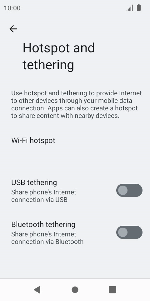 Press Wi-Fi hotspot.