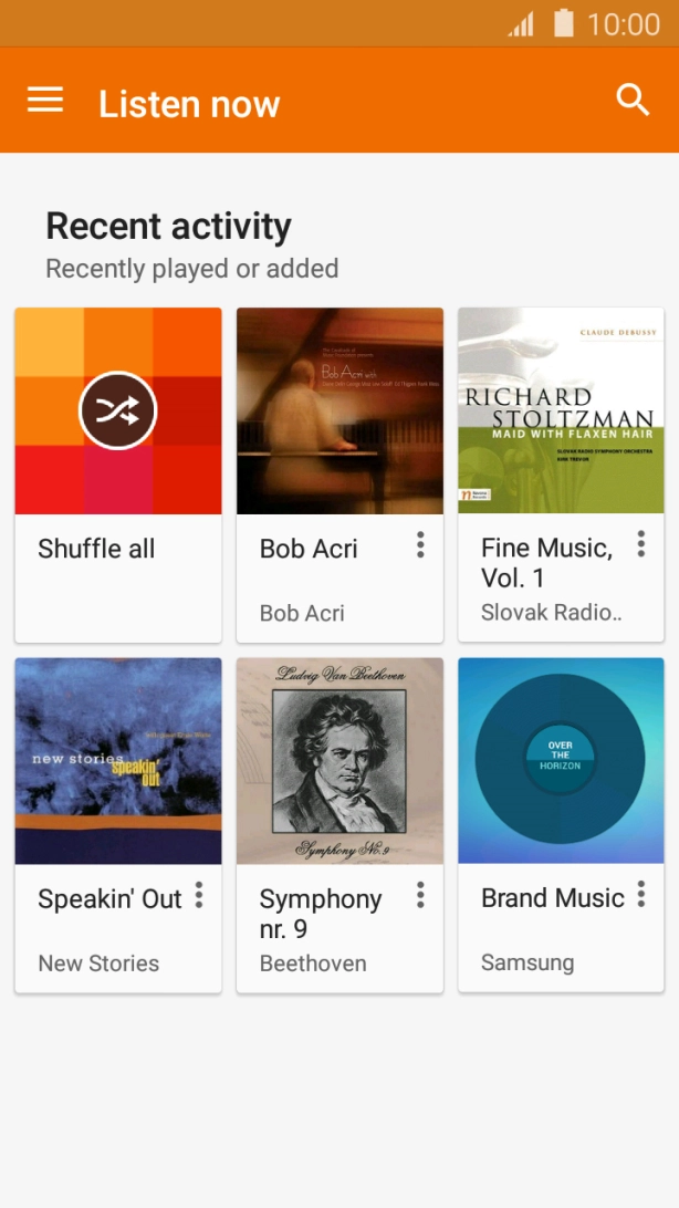 Slide your finger right starting from the left side of the screen.