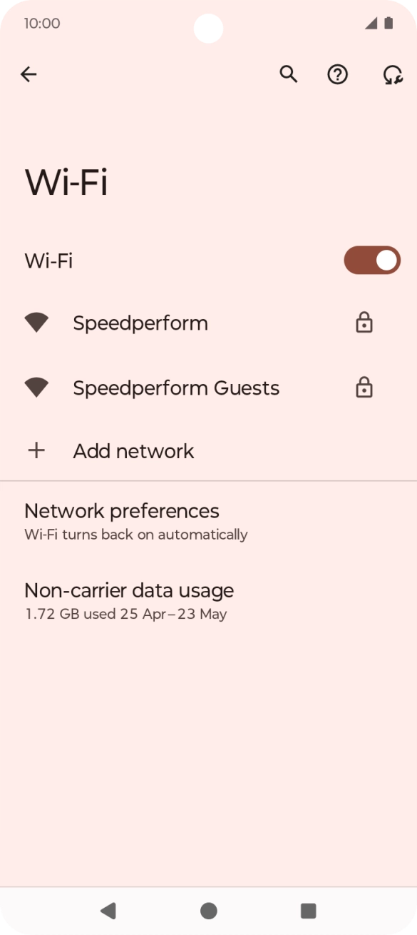 Press the required Wi-Fi network.