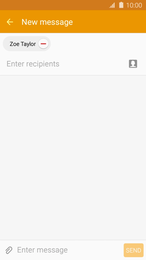Press the text input field and write the text for your picture message.