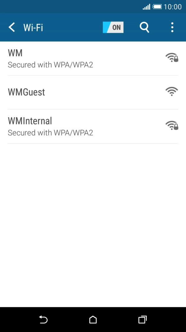 Press the required Wi-Fi network.