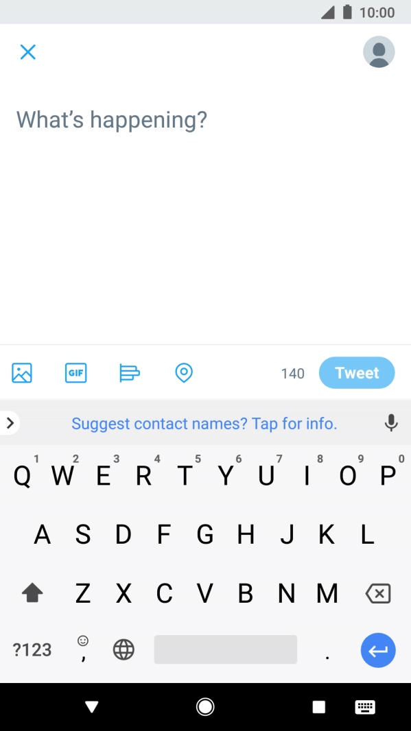 Press the text input field.