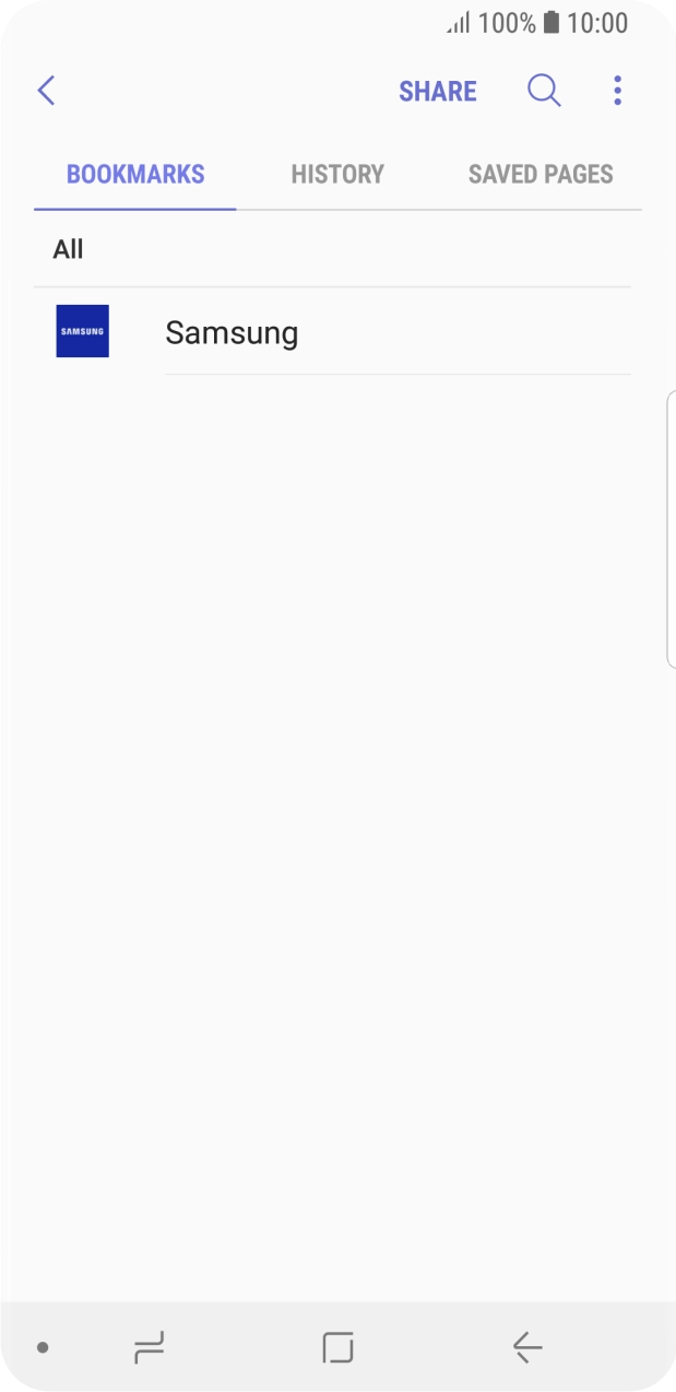 Press the required bookmark.