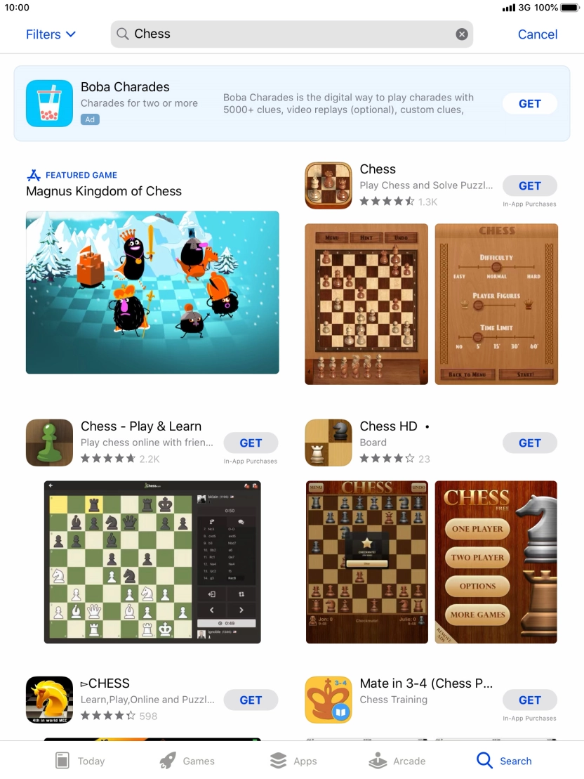 Press the required app.