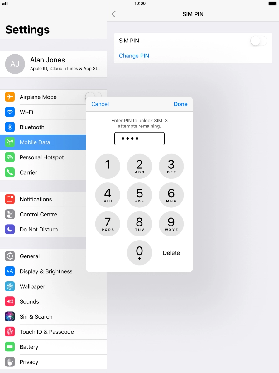 Key in your PIN and press Done.