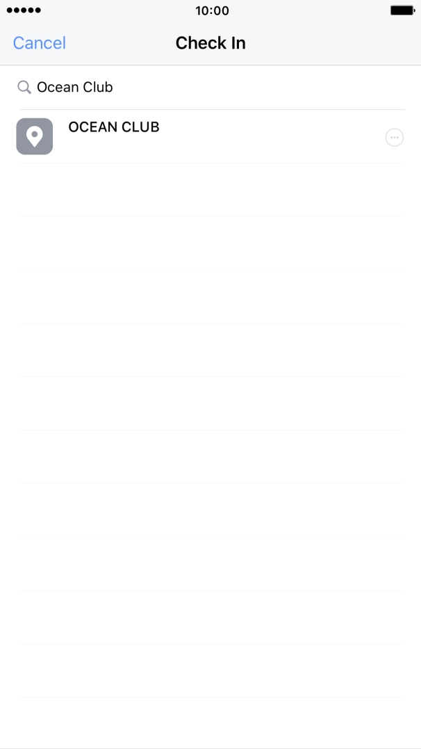 Press the required location.