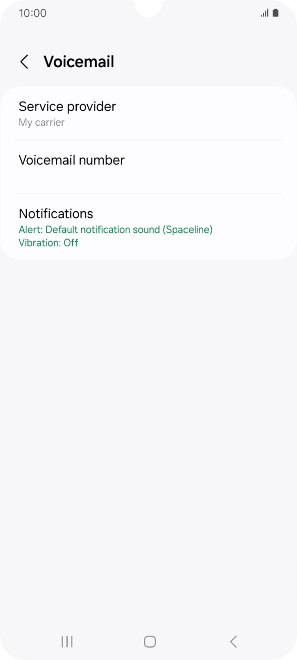 Press Voicemail number.