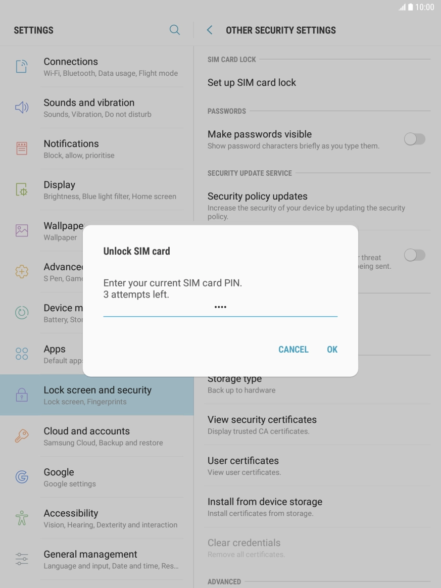 Key in your PIN and press OK.