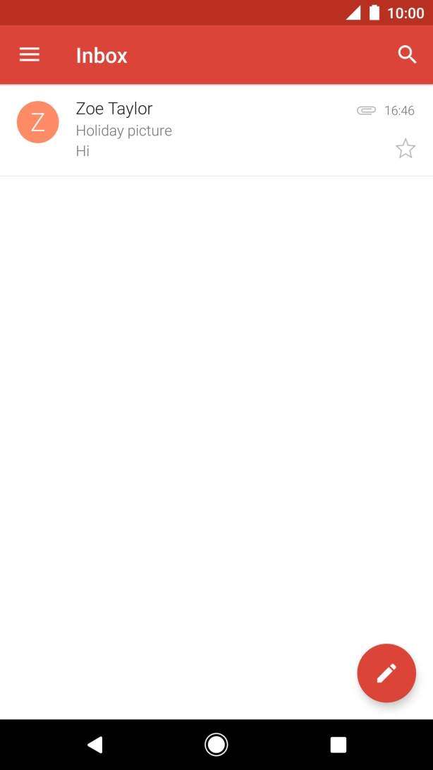 Slide your finger right starting from the left side of the screen.