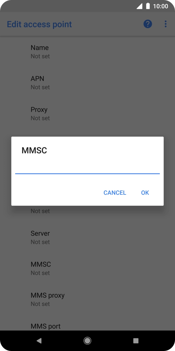 Key in http://mmsc.telstra.com:8002 and press OK.