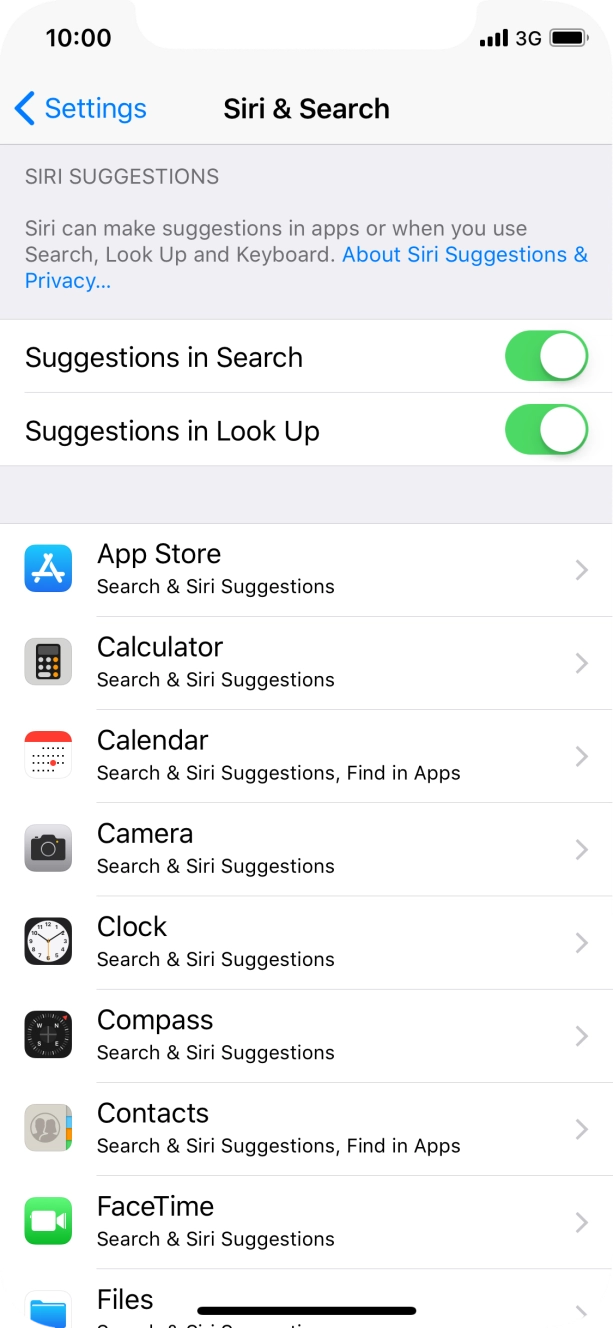 Press the required application.