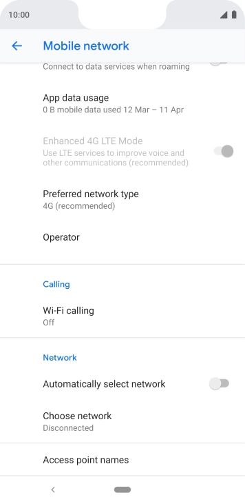 If you want to select a network automatically, press Automatically select network to turn on the function. If you want to select a network automatically, press Automatically select network to turn on the function.