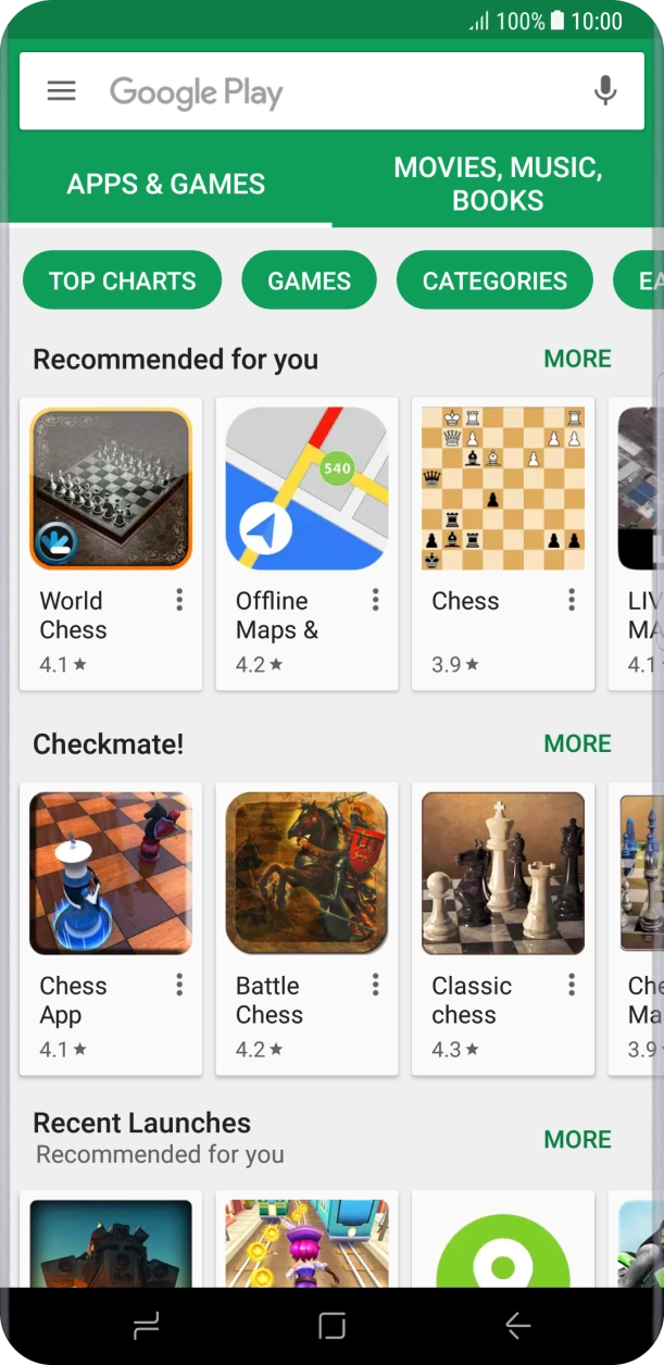 Slide your finger right starting from the left side of the screen.