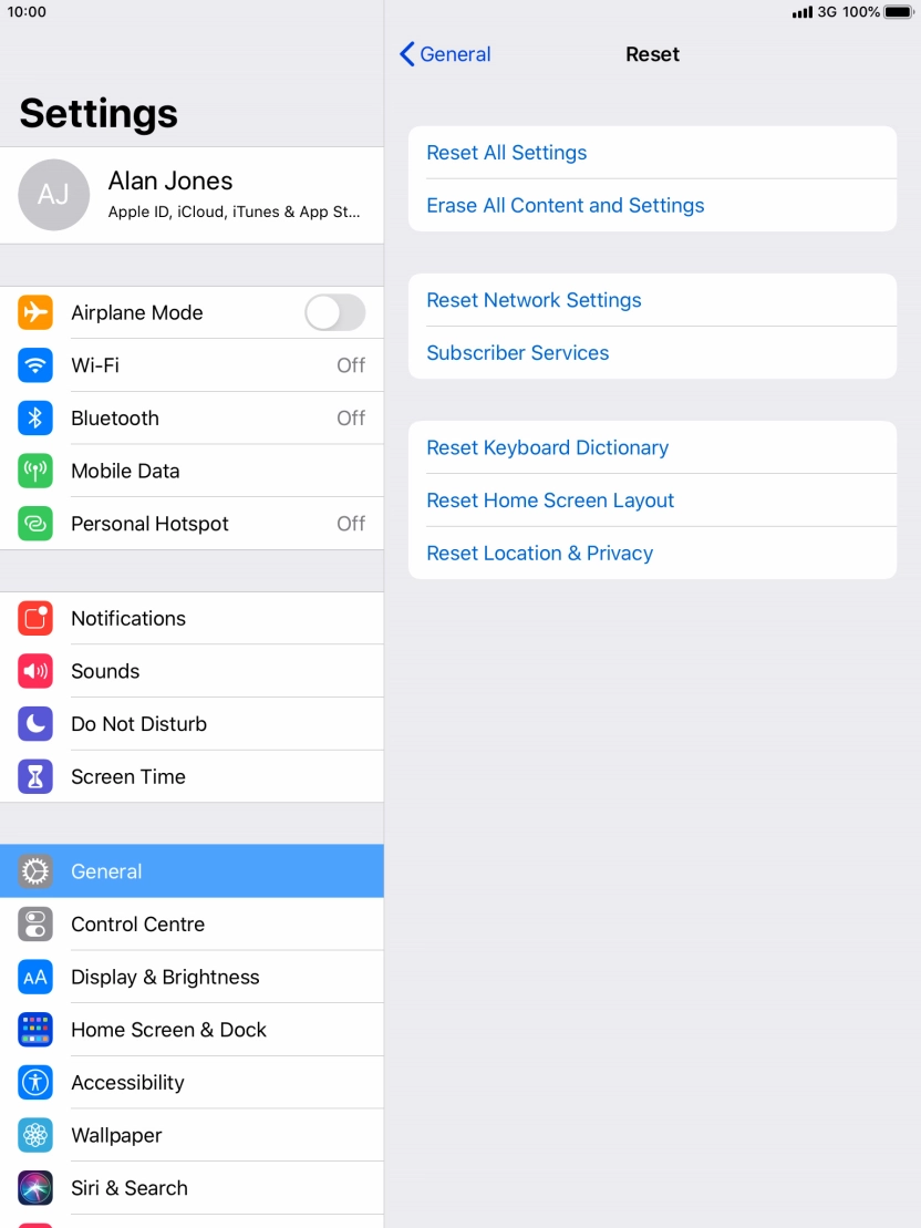 Press Reset All Settings.