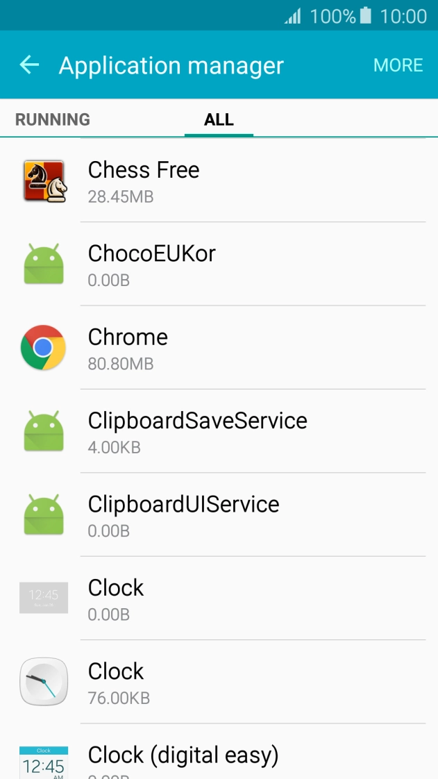 Press the required app.