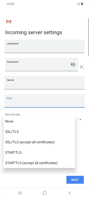 Press SSL/TLS. Press SSL/TLS.