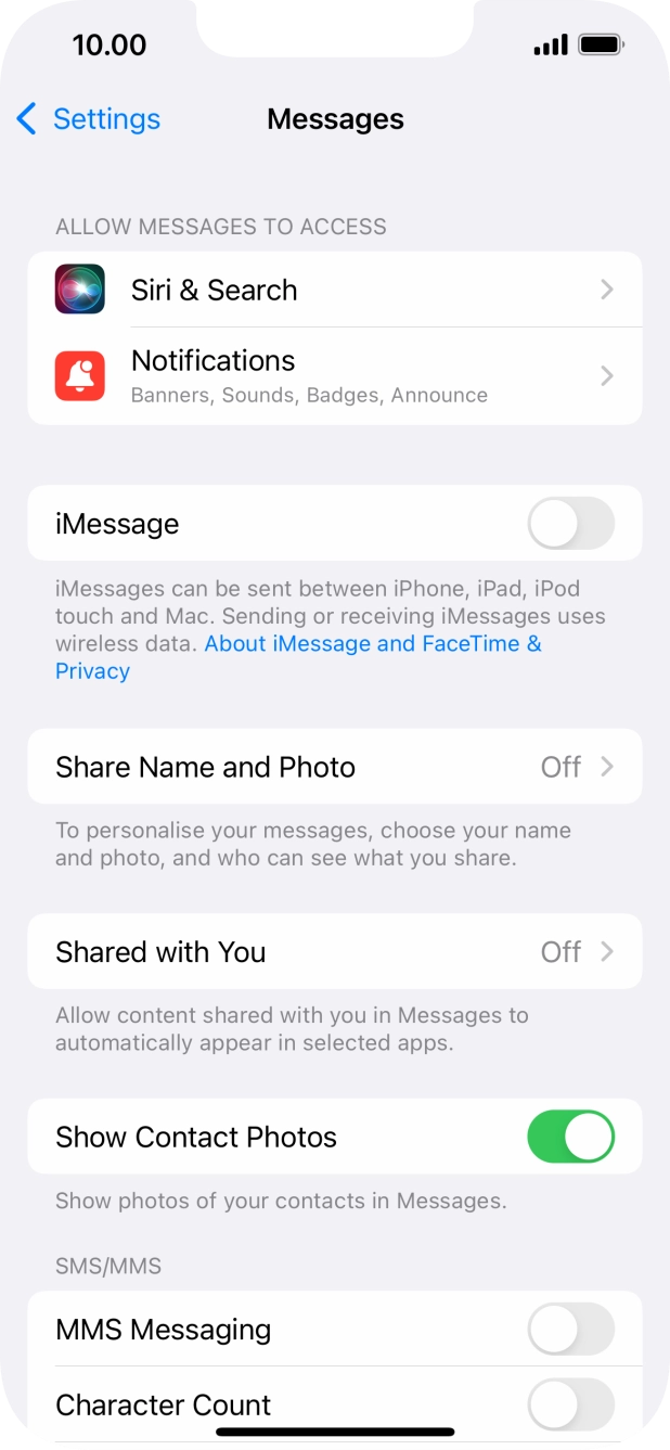 Press the indicator next to 