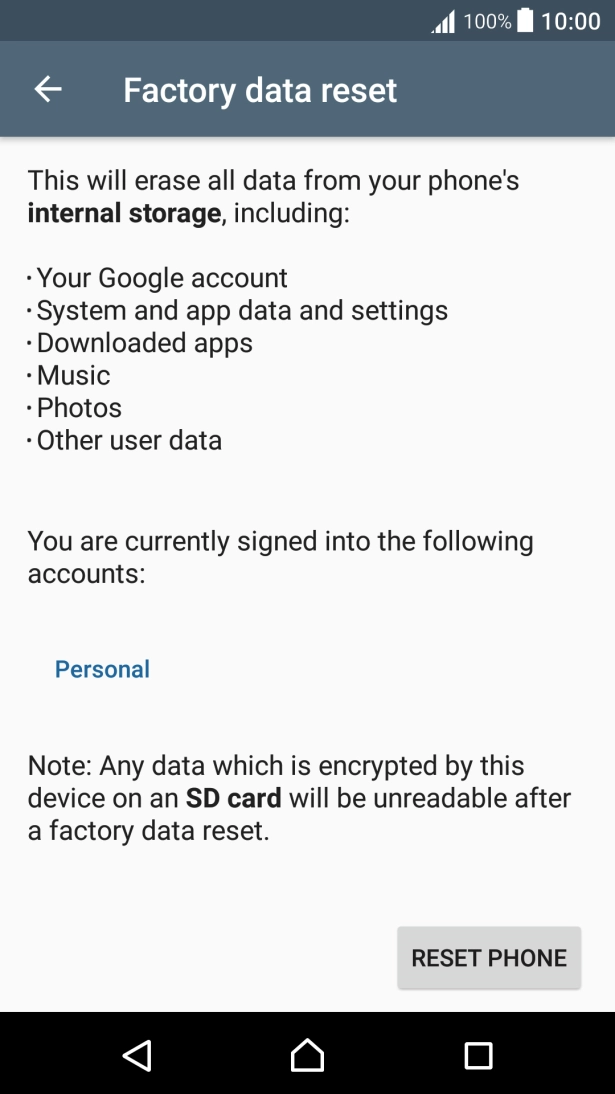 Press RESET PHONE. Press RESET PHONE.