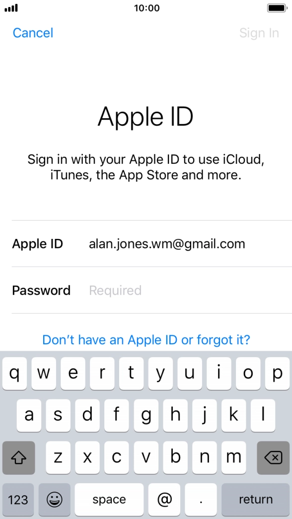 Press the field next to 