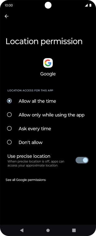 Press the required setting to turn the function on or off. Press the required setting to turn the function on or off.