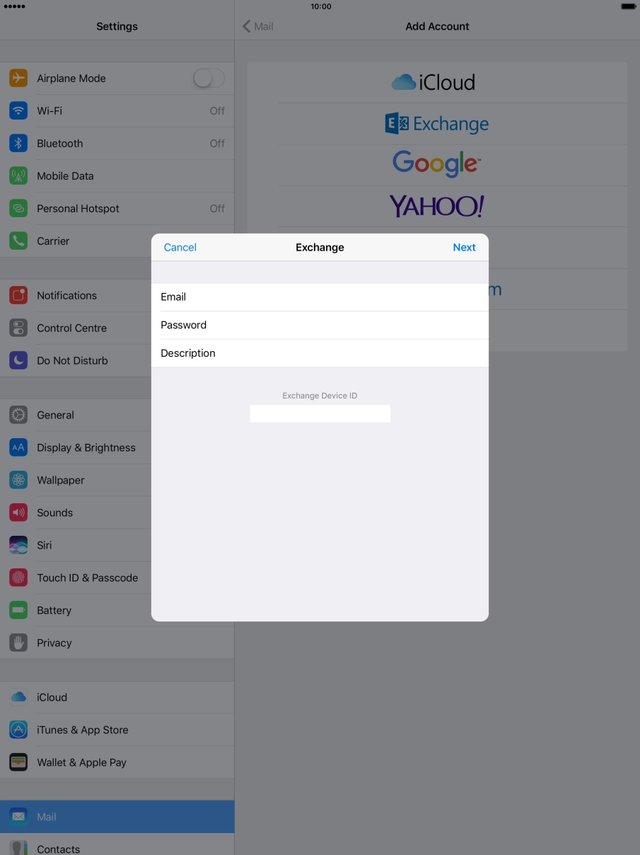 Press Description and key in the required name.
