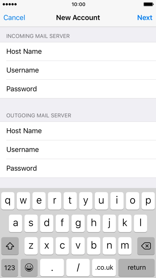 Press Username and key in the username for your Telstra email account.