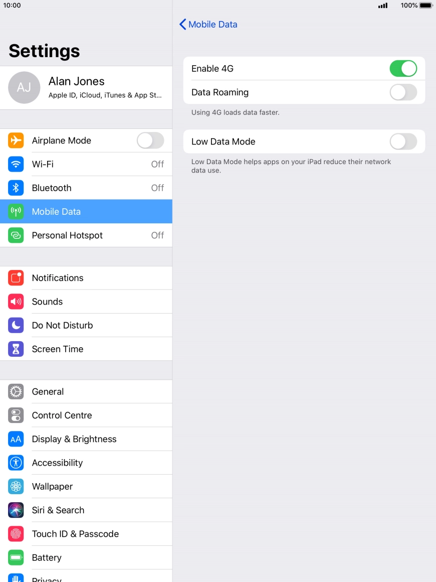 Press the indicator next to 