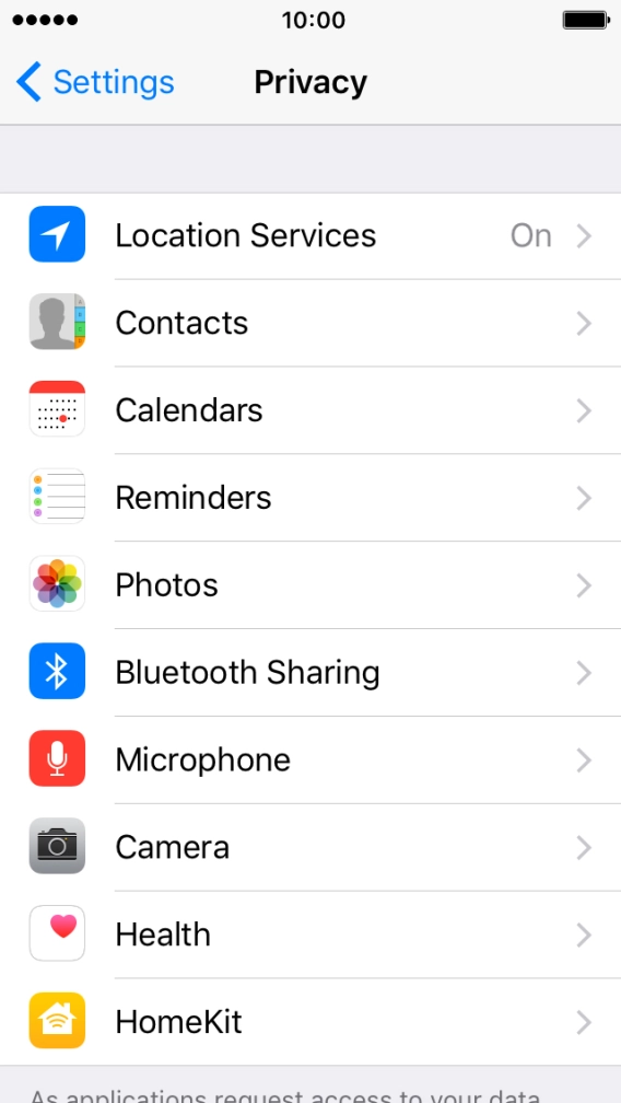 Press Location Services.