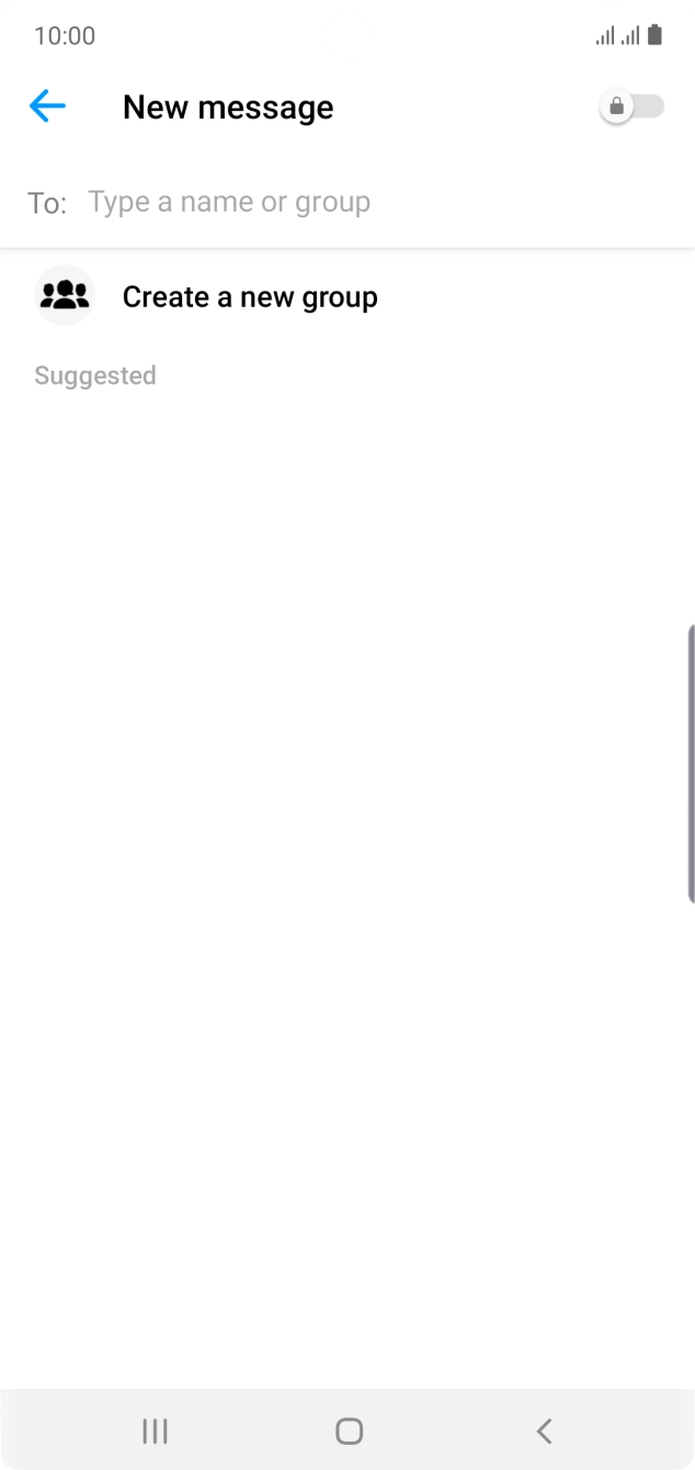 Press the search field and key in the first letters of the recipient's name.