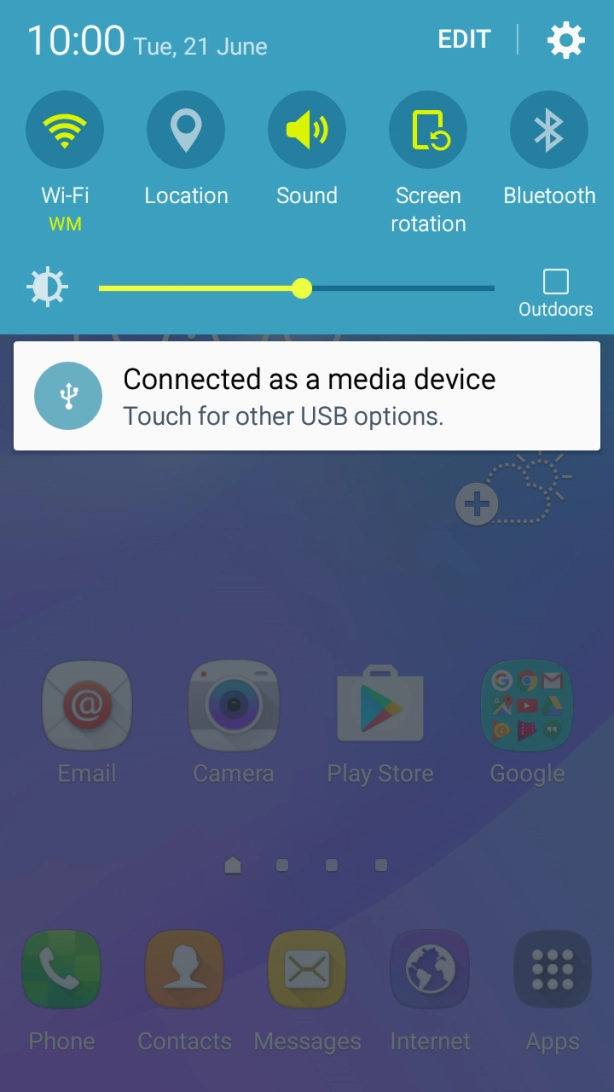 Press the settings icon.
