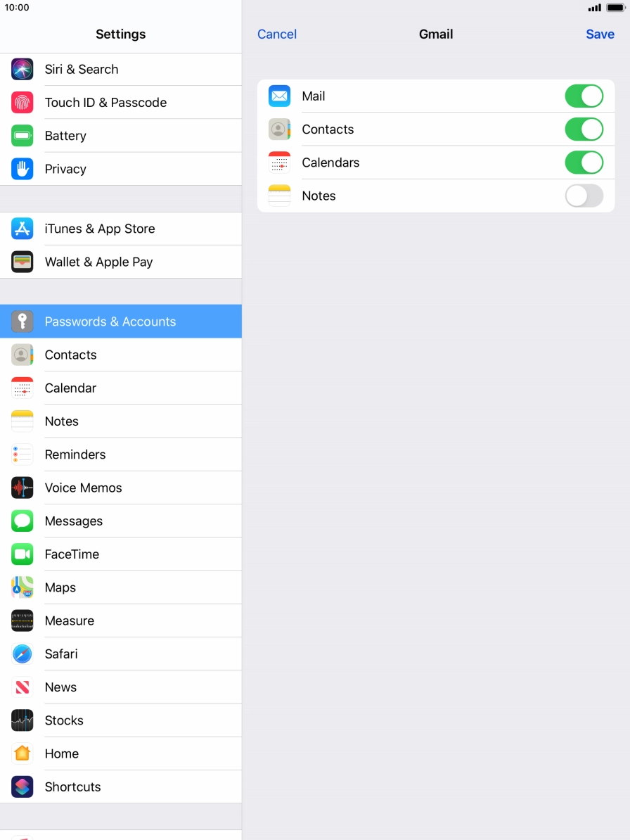 If this screen is displayed, you email account has been recognised and set up automatically. Follow the instructions on the screen to key in more information and finish setting up your tablet.