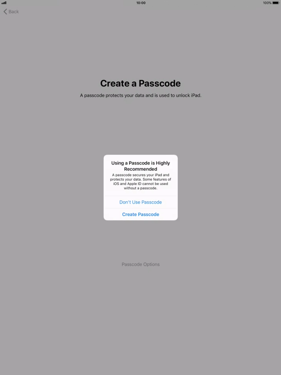 If you turn off the function, press Don't Use Passcode. If you turn off the function, press Don't Use Passcode.