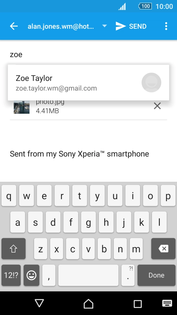Press the required contact.