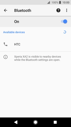 Press the required Bluetooth device and follow the instructions on the screen to pair the device with your phone.
