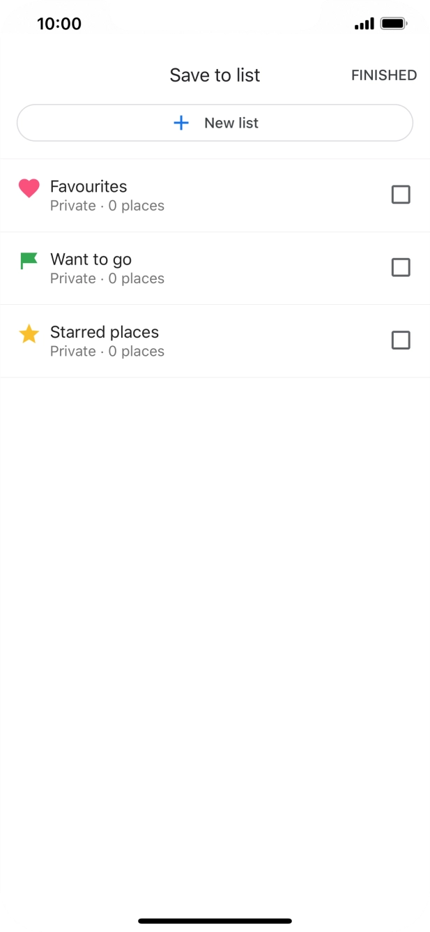 If you select New list, follow the instructions on the screen to create a new list. If you select New list, follow the instructions on the screen to create a new list.